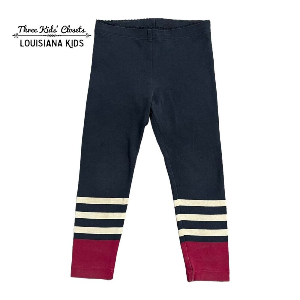 Tea Collection Sz 2 Navy & Magenta Striped Leggings